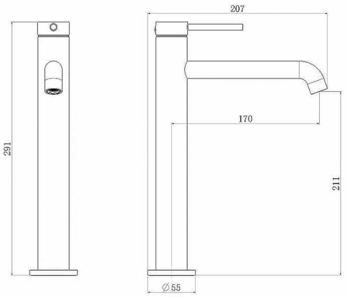Смеситель для раковины Royce Ozzy RCM-120402GR Оружейная сталь