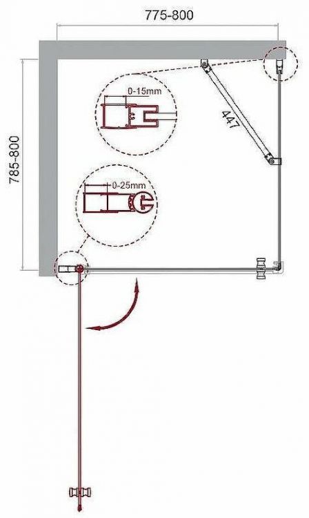Душевой уголок BelBagno Etna 80х80 ETNA-A-1-80-C-Cr профиль Хром стекло прозрачное
