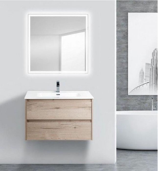 Тумба под раковину BelBagno Kraft 80 KRAFT-800-2C-SO-RGB подвесная Rovere Galifax Bianco