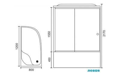Душевая кабина Royal Bath RB 8120BK6-BT-CH (черное/прозрачное) левая Душевая кабина Royal Bath RB 8120BK6-BT-CH (черное/прозрачное) левая