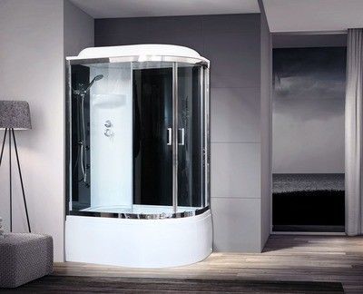 Душевая кабина Royal Bath RB 8120BK6-BT-CH (черное/прозрачное) левая Душевая кабина Royal Bath RB 8120BK6-BT-CH (черное/прозрачное) левая