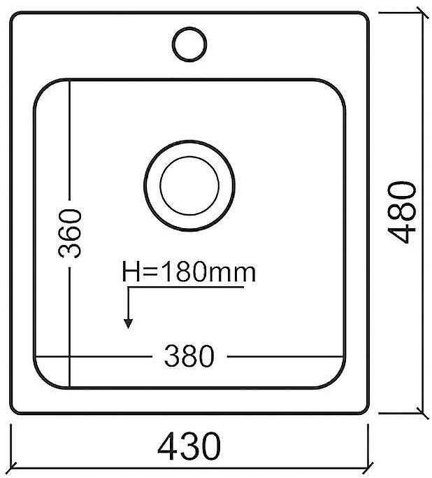 Кухонная мойка Reflexion Quadra 43 RF0243BL Черная