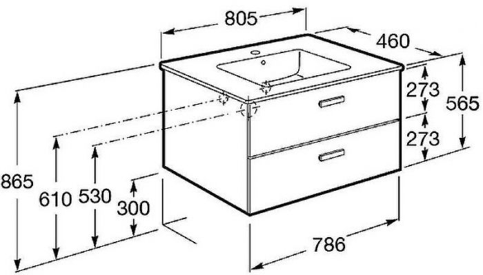 Тумба под раковину Roca Victoria Nord 80 ZRU9000031 подвесная Венге