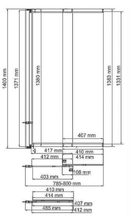 Шторка на ванну WasserKRAFT Main 80 41S02-80WS профиль Хром стекло прозрачное
