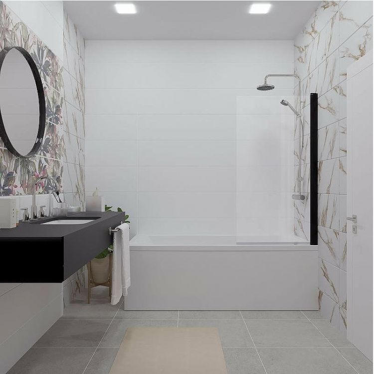 Шторка на ванну Triton Соло-Блэк 75х140 Щ0000051154 профиль Черный стекло прозрачное