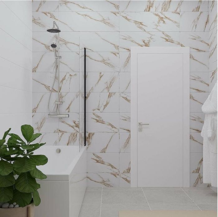 Шторка на ванну Triton Соло-Блэк 75х140 Щ0000051154 профиль Черный стекло прозрачное