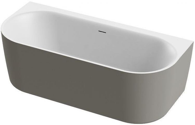 Акриловая ванна Cezares Metauro 180x80 METAURO-INT-Wall-180-80-60-G-W-MATT Серая матовая Белая матовая без гидромассажа