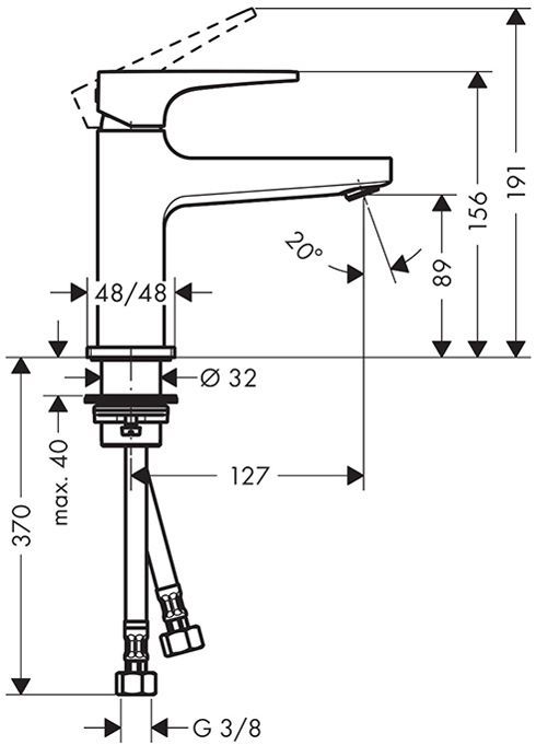 Hansgrohe Metropol Смеситель для раковины, на 1 отв, с донным клапаном, излив: 12.7см, цвет: шлифованная бронза