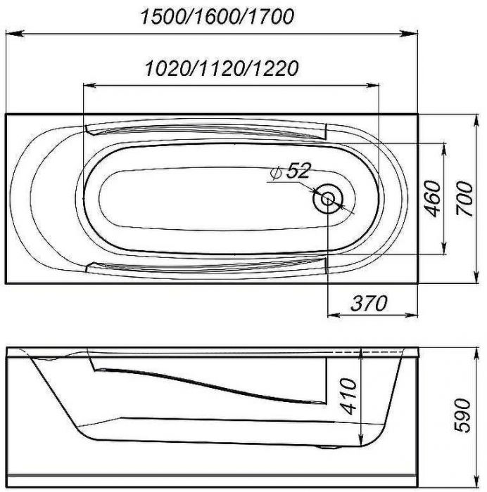 Акриловая ванна Melodia della vita Standard 160х70 MBHR00816070 без гидромассажа