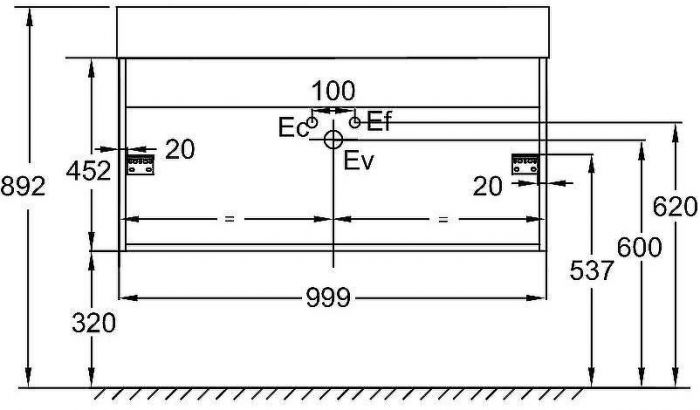 Тумба под раковину Jacob Delafon Vivienne 100 EB1668-E75-E75 подвесная Дуб давос натуральный