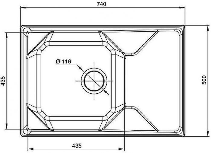 Кухонная мойка GranFest Unique GF-U-740L Иней