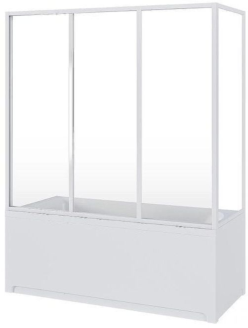 Боковая стенка для шторки на ванну Bas 70 ШТ00072 профиль Белый стекло прозрачное