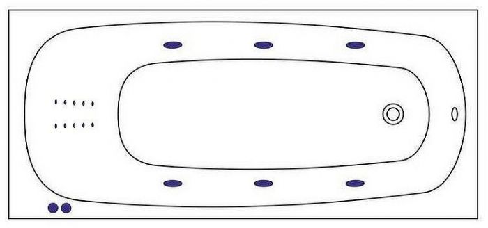 Акриловая ванна Whitecross Layla 170x75 0102.170075.100.LINENANO.CR с гидромассажем