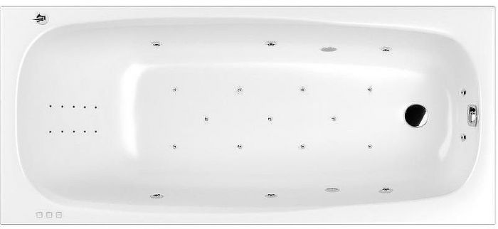 Акриловая ванна Whitecross Layla Slim 170x75 0122.170075.100.ULTRANANO.CR с гидромассажем