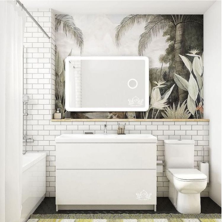 Зеркало Art&Max Latina AM-Lat-1200-800-DS-F-X3 с подсветкой с сенсорным выключателем Зеркало Art&Max Latina AM-Lat-1200-800-DS-F-X3 с подсветкой с сенсорным выключателем