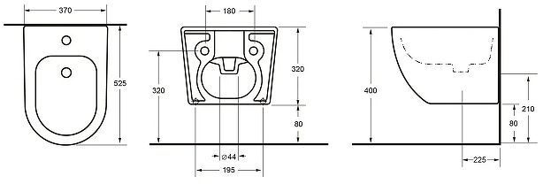 Биде Splendy Light LI10852V1WM подвесное цвет Белый матовый