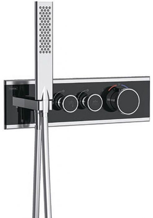 Смеситель для душа Teska Shine SH2002 с термостатом Хром Черное стекло