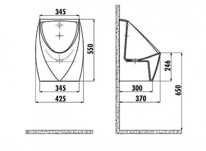 Писсуар Creavit TP645-00CB00E-0000 подвесной Белый