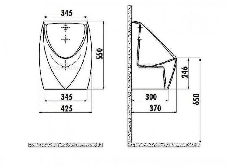 Писсуар Creavit TP645-00CB00E-0000 подвесной Белый