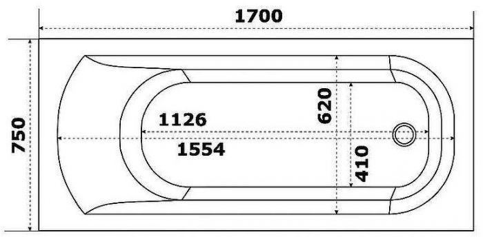 Акриловая ванна Creto Scala 170х75 1-1157 без гидромассажа