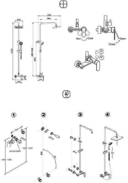 Душевая система Bravat Opal F9125183CP-A-RUS Хром