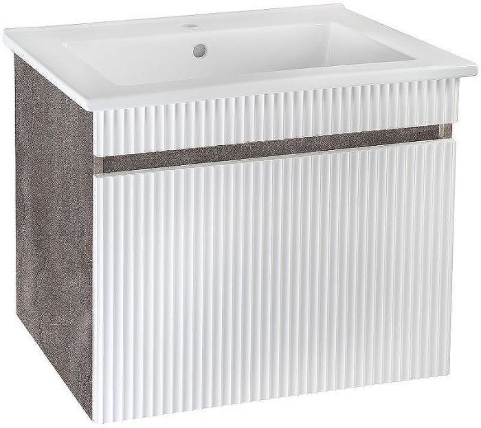 Тумба под раковину Runo Модена 65 00-00001424 подвесная Железный камень Белая