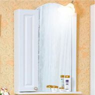 Зеркало со шкафом Бриклаер Анна 60 L 4627125411366 с подсветкой Белое глянцевое