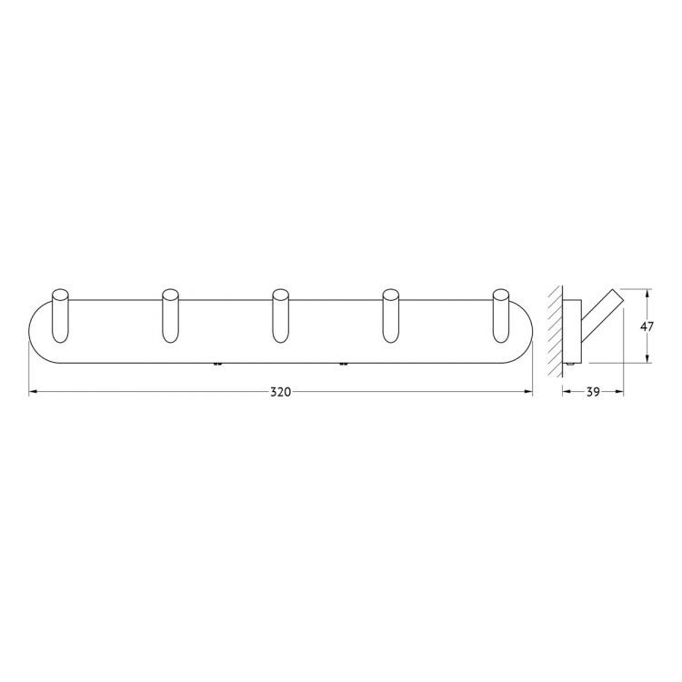 Планка с 5-ю крючками 32 см HAR 003 Планка с 5-ю крючками 32 см HAR 003