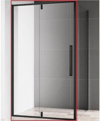 Душевая дверь AQUAme 90 AQM7108-2-9 профиль Черный матовый стекло прозрачное