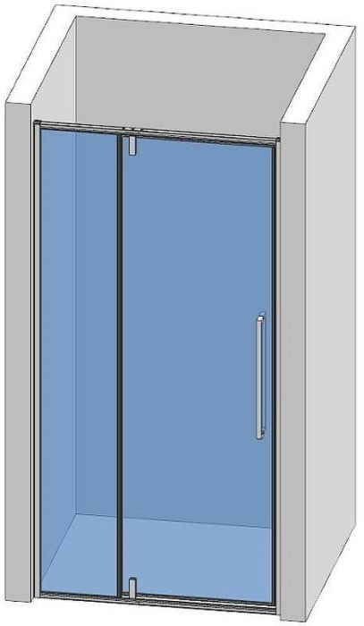 Душевая дверь AQUAme 90 AQM7108-2-9 профиль Черный матовый стекло прозрачное