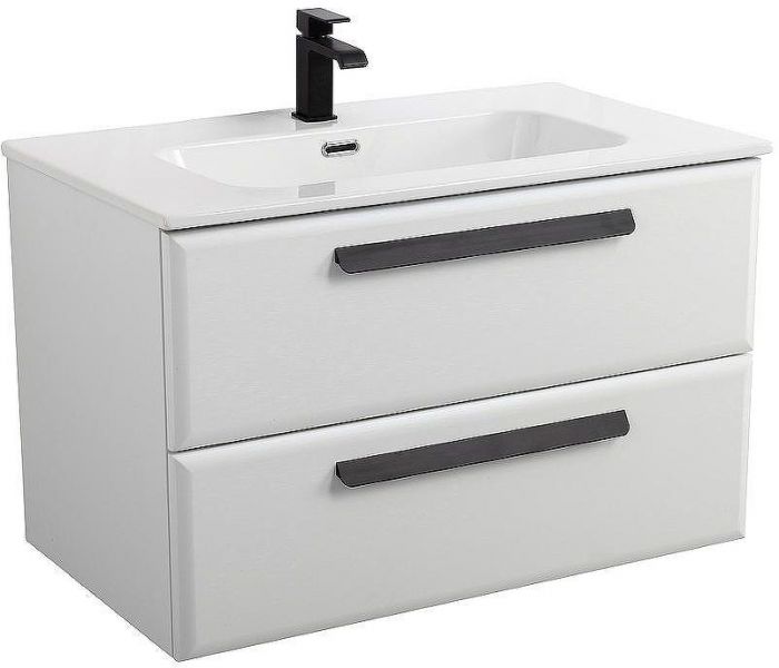 Тумба под раковину Cezares Eco-Cer-N 80 ECO-CER-N-800-2C-SO-BO подвесная Bianco Opaco без ручек