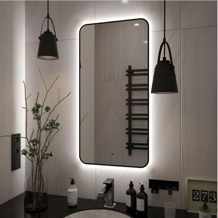 Зеркало Maretti Florenza 60 FL1460120P14EL с подсветкой цвет Черный с бесконтактным выключателем