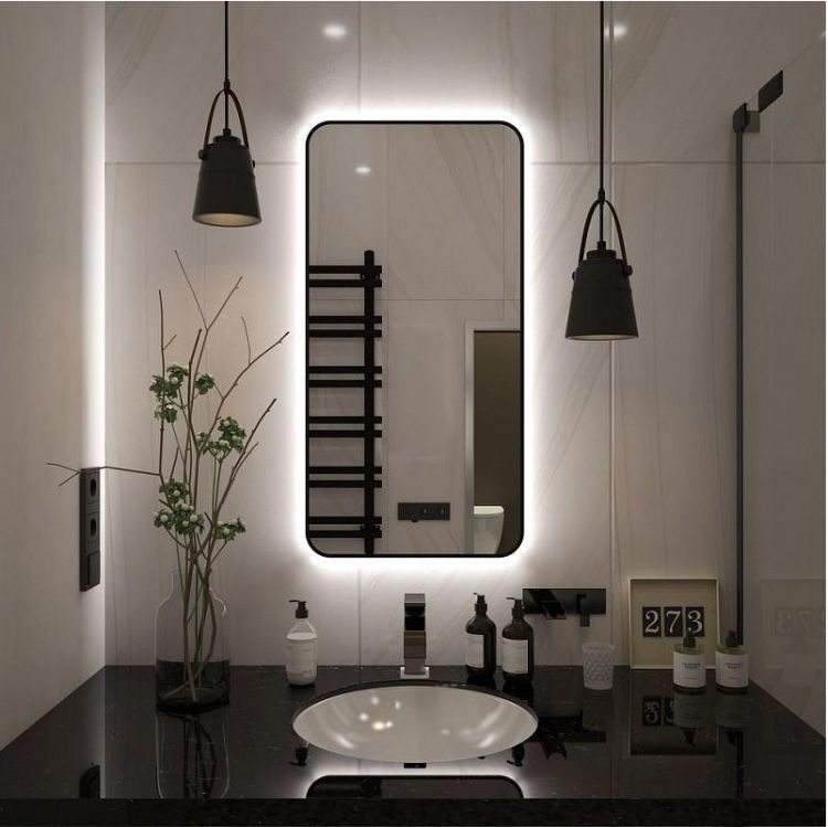 Зеркало Maretti Florenza 60 FL1460120P14EL с подсветкой цвет Черный с бесконтактным выключателем Зеркало Maretti Florenza 60 FL1460120P14EL с подсветкой цвет Черный с бесконтактным выключателем