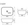 Умывальник CERAMICANOVA Element чаша накладная прямоугольная (цвет Белый Матовый) CN6009MW
