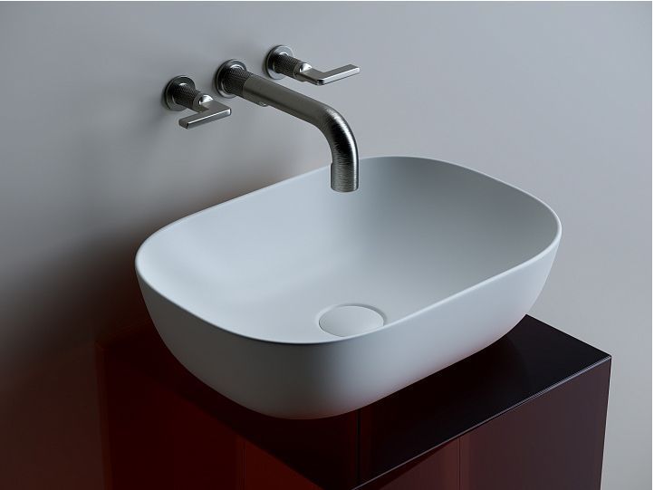 Умывальник CERAMICANOVA Element чаша накладная прямоугольная (цвет Белый Матовый) CN6009MW