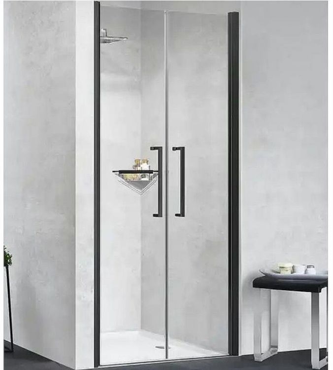 Душевая дверь Novellini Young 90 Y22B87-1H профиль Черный матовый стекло прозрачное