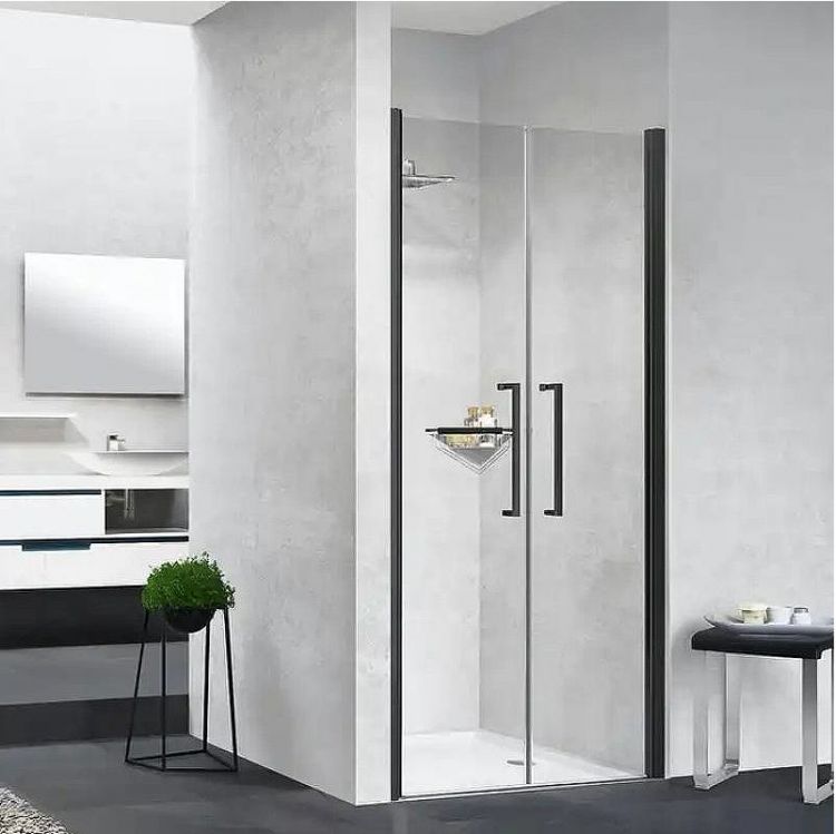 Душевая дверь Novellini Young 90 Y22B87-1H профиль Черный матовый стекло прозрачное