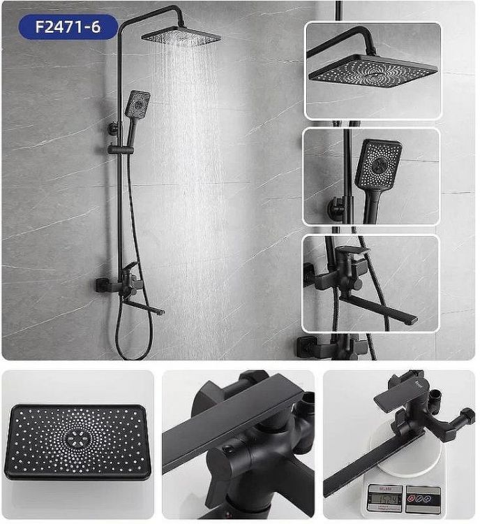Душевая система Frap H71-6 F2471-6 Черная матовая