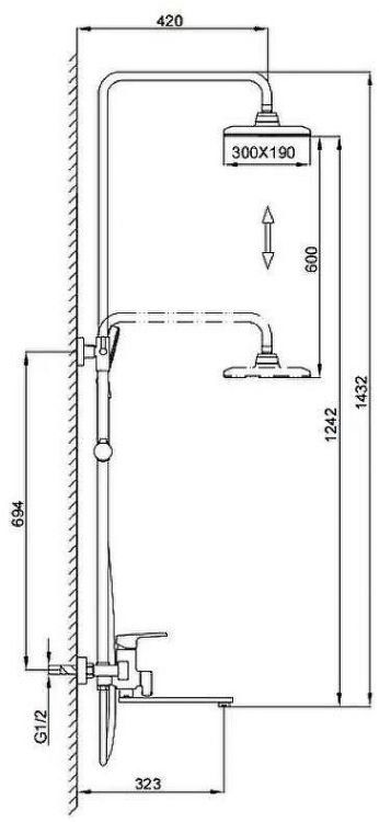 Душевая система Frap H71-6 F2471-6 Черная матовая