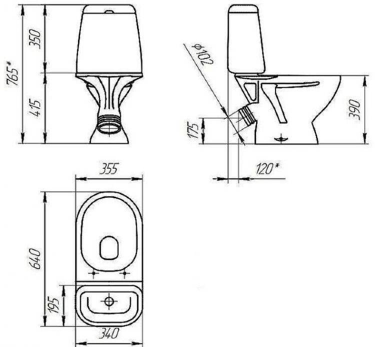 Унитаз компакт Cersanit Star 031 3/6 DPL EO 63423 с бачком и сиденьем Микролифт