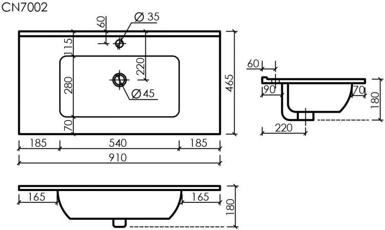 Раковина накладная SANCOS Element, белый 910х465х180мм, CN7002