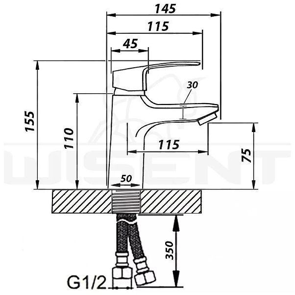 Смеситель для раковины Wisent WP10205 цвет Хром