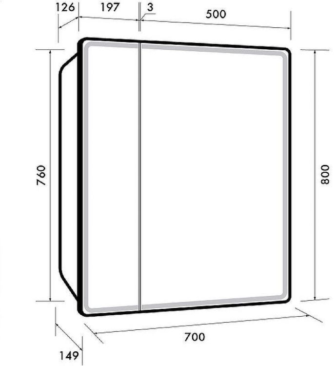 Зеркальный шкаф Dreja Point 70 99.9033 с подсветкой Белый с инфракрасным выключателем
