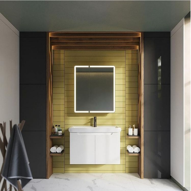 Зеркальный шкаф Dreja Point 70 99.9033 с подсветкой Белый с инфракрасным выключателем