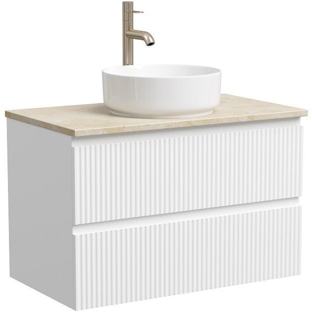 Тумба подвесная SANCOS Snob T, Bianco 790х445х500, под столешницу с отверстием под смеситель, цвет Kreman, SNT80W