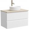Тумба подвесная SANCOS Snob T, Bianco 790х445х500, под столешницу с отверстием под смеситель, цвет Kreman, SNT80W