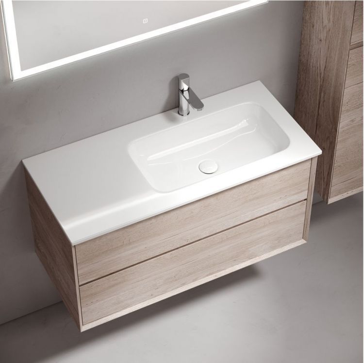 Тумба подвесная SANCOS под раковину правая Marmi 2.0, дуб галифакс натуральный 995х445х520, MR2.0100REG