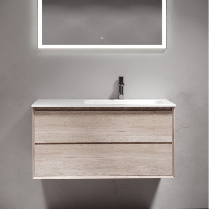 Тумба подвесная SANCOS под раковину правая Marmi 2.0, дуб галифакс натуральный 995х445х520, MR2.0100REG