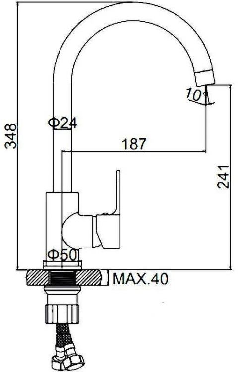 Смеситель для кухни Ledeme H03W 4003-WL Белый Хром