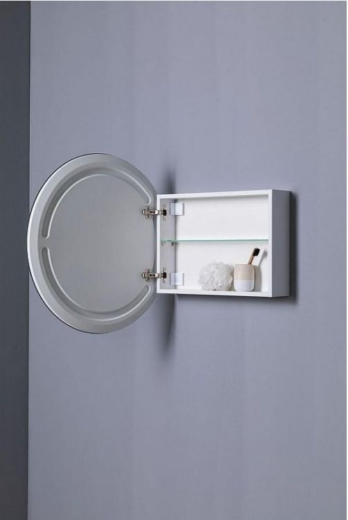 Зеркальный шкаф Aquanet Оптима 80 344784 с подсветкой Белый